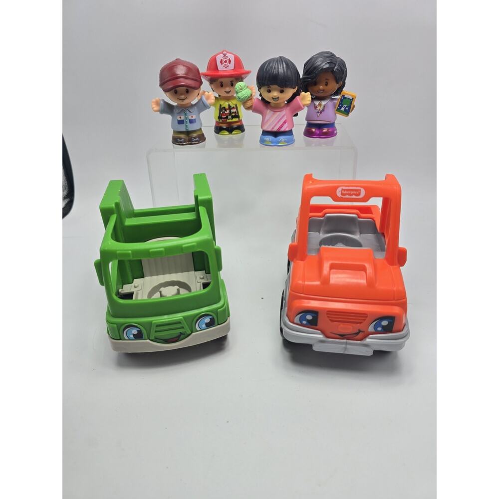 fisher price little people and cars garbage pickup trucks